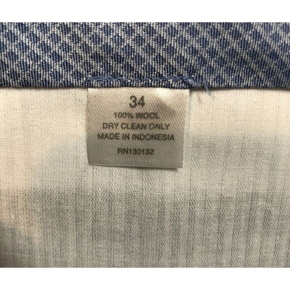 Hart Schaffner Marx 100% Worsted Wool Dress Pants Black Unhemmed Men's Size 34 R - Picture 9 of 9